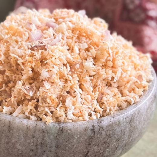 a bowl with coconut in it - feature photo and close up